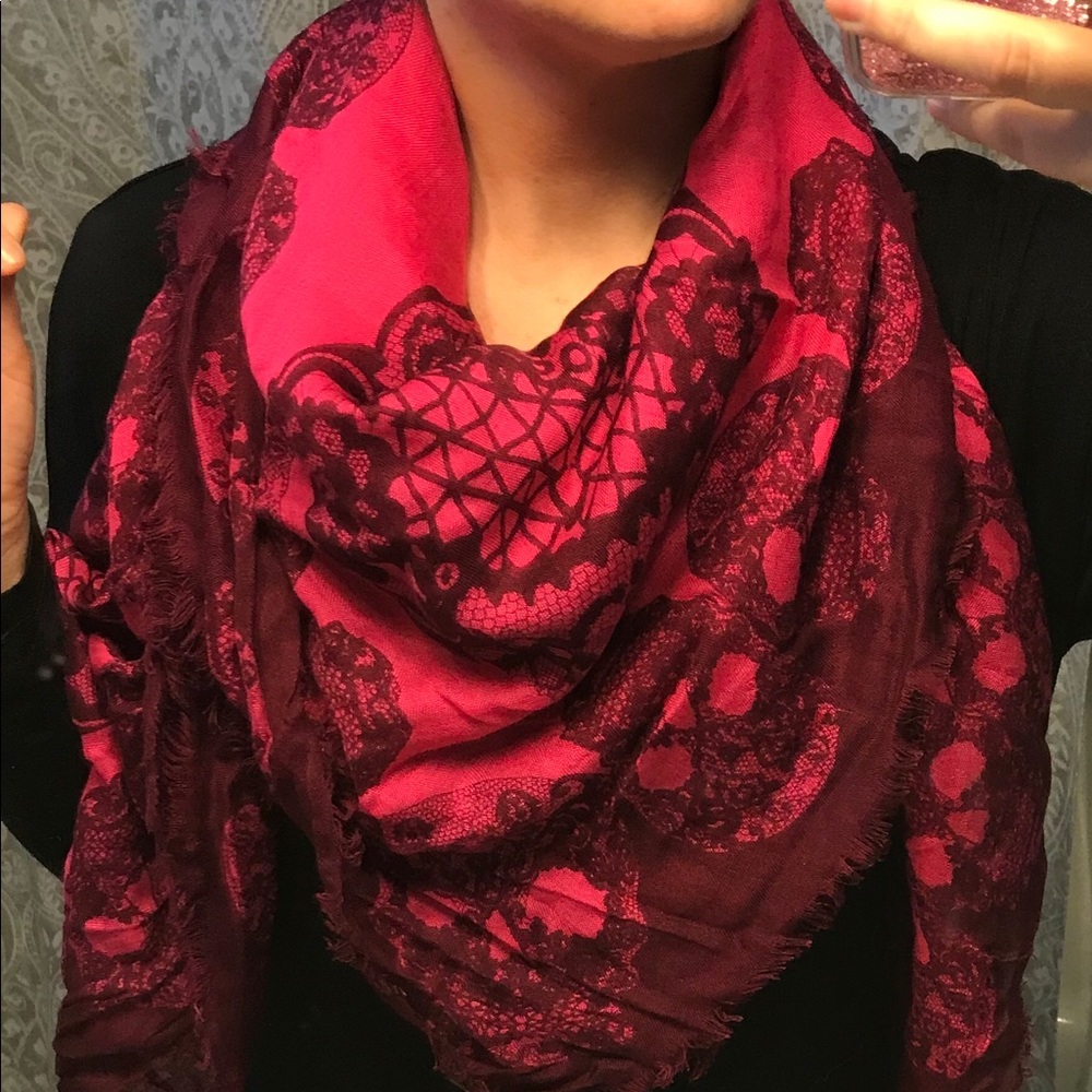 (2 for  $10 sale) Express Pink Scarf with Skulls